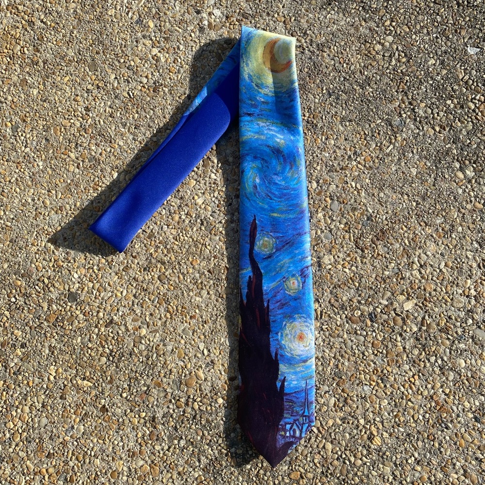VINTAGE Ralph Marlin Starry Night Van Gogh tie